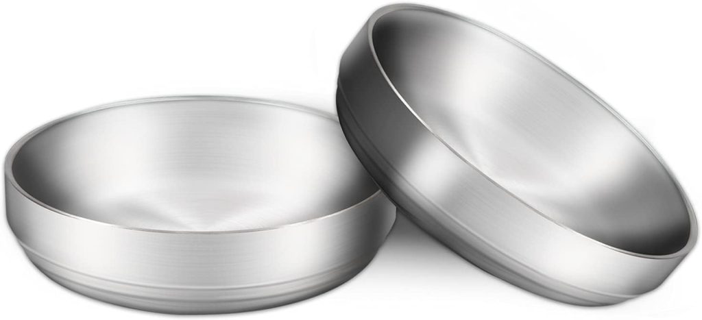 2x Stainless Steel Bowl Cat Bowl, 304 Material Cat Dish, Safe to Contact with Food, Drop-proof and Easy to Clean