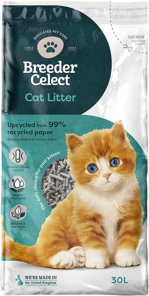 Breeder Celect Recycled Paper Cat Litter, 30L (Pack of 1)