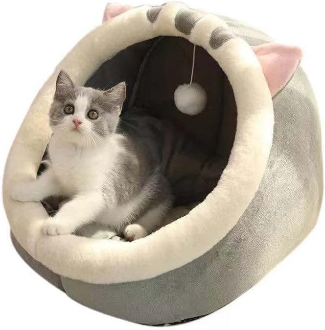 Cute Cat Beds for Indoor Cats Dogs, Comfortable Cat Cave Cat House for sleeping