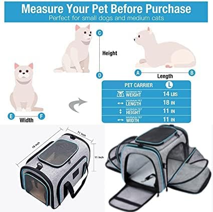 Expandable Pet Carrier for Cat, Kittens, Puppy extendable cat carrier - Travel Friendly with fleece bed