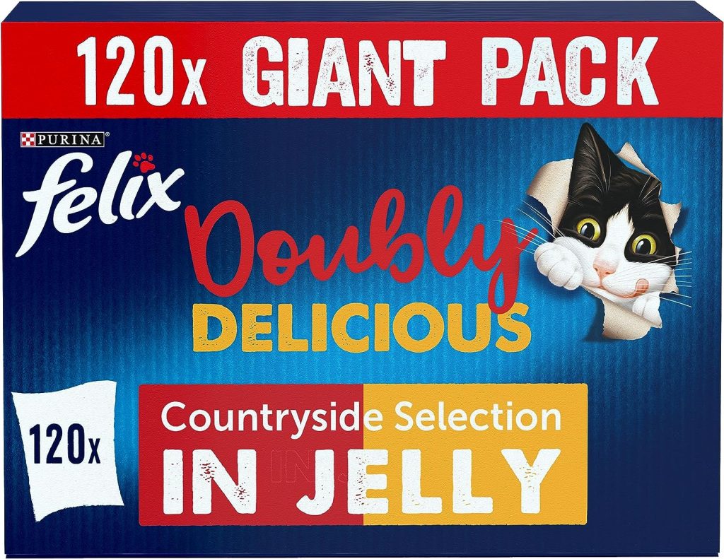 Felix As Good As It Looks Doubly Delicious Adult Wet Cat Food Meat in Jelly 120 x 100g Pouches