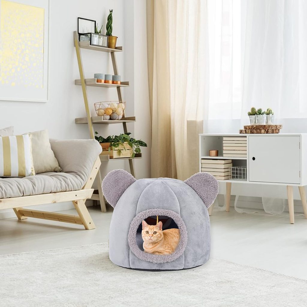 Felt Cat Cave Cat Cave Bed Eco-Friendly Felt Cat Cave Self-Warming Cat Bed Foldable Comfortable Pet Cat Bed Tent House machine washable Perfect for Cats, Kittens, Indoor Cats