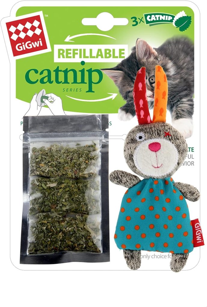 Gigwi Refillable Catnip Rabbit Bear,7055