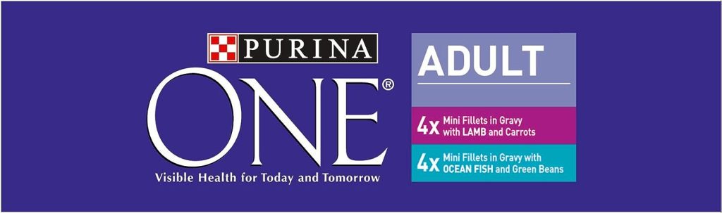 Purina ONE Adult Cat Food Fish and Lamb 8 x 85g (Pack of 5), Packaging May Vary