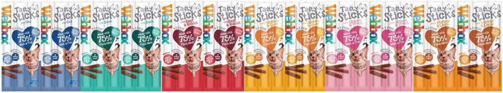 Webbox *New Cats Delight Tasty Sticks Chews Treats Variety Pack 12 x 6 (72 Sticks)