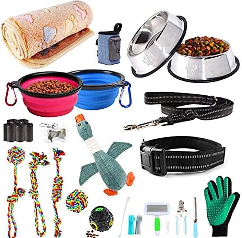 AONESY Puppy Starter Kit 24 Pieces Dog Supplies Assortments Dog Beginners Sets Including Dog toys/Puppy Training Supplies/Dog Grooming Tool/Dog Accessories