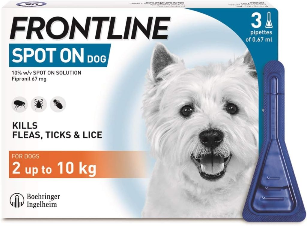 FRONTLINE Spot On Flea  Tick Treatment for Small Dogs (2-10 kg) - 3 Pipettes