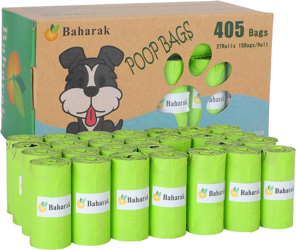 Baharak Dog Poo Bags, 405 Pet Poop Bags, Premium and Strong 100% Leak-Proof Biodegradable Waste Bags