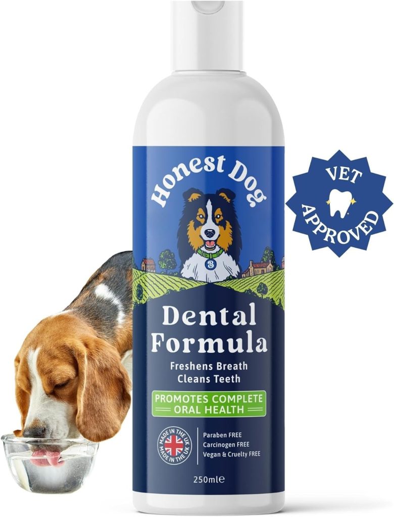 Dog Dental Formula for Water - Dog Breath Freshener in Water - Vet Formulated Dog Mouthwash - Pet Plaque Remover - Easy Daily Use Formula - Dog Teeth Cleaning Products by Honest Dog Co