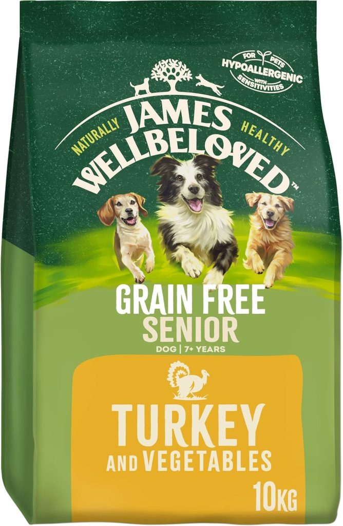 James Wellbeloved Complete Dry Grain Free Senior Dog Food Turkey and Vegetable, 10 kg