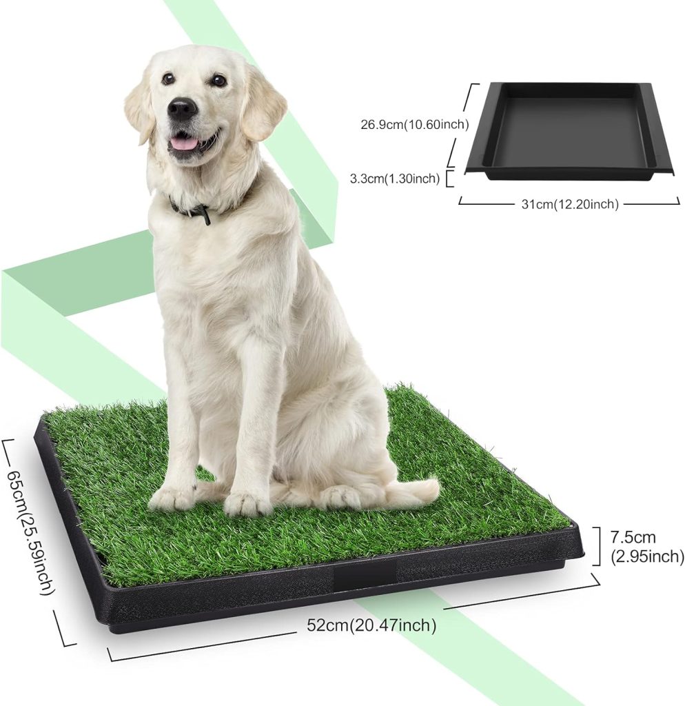 Sailnovo Dog Toilet Puppy Toilet with Artificial Grass 63 x 50 cm Dog Toilet Puppy Toilet Training Mat for Small Older Dogs (A1)