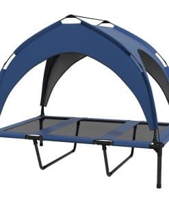 Cooling Raised Pet Bed w/ Washable Breathable Mesh, for Large Dogs, 106 x 76 x 94cm - Dark Blue