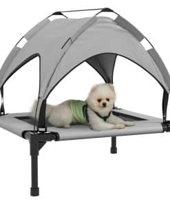 Cooling Raised Pet Bed w/ Washable Breathable Mesh, for Small Medium Dogs, 76 x 61 x 69.5cm - Light Grey