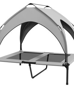 Cooling Raised Pet Bed w/ Washable Breathable Mesh, for Medium, Large Dogs, 91 x 76 x 89cm - Light Grey