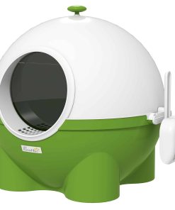 Large Cat Litter Box, with Scoop, Front Entrance, 53 x 51 x 48cm -Green