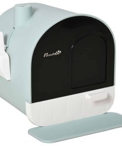 Hooded Cat Litter Box, Kitten Litter Tray, with Lid, Scoop, Filter, Flap Door