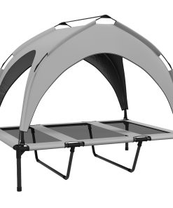 Cooling Raised Pet Bed w/ Washable Breathable Mesh, for Large Dogs, 106 x 76 x 94cm - Light Grey