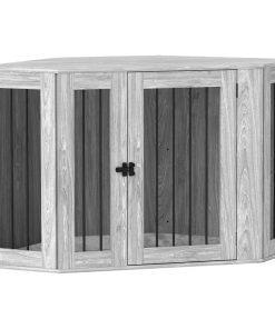 2 in 1 Dog Crate Furniture Side Table, with Cushion, 122 x 61 x 71cm - Grey
