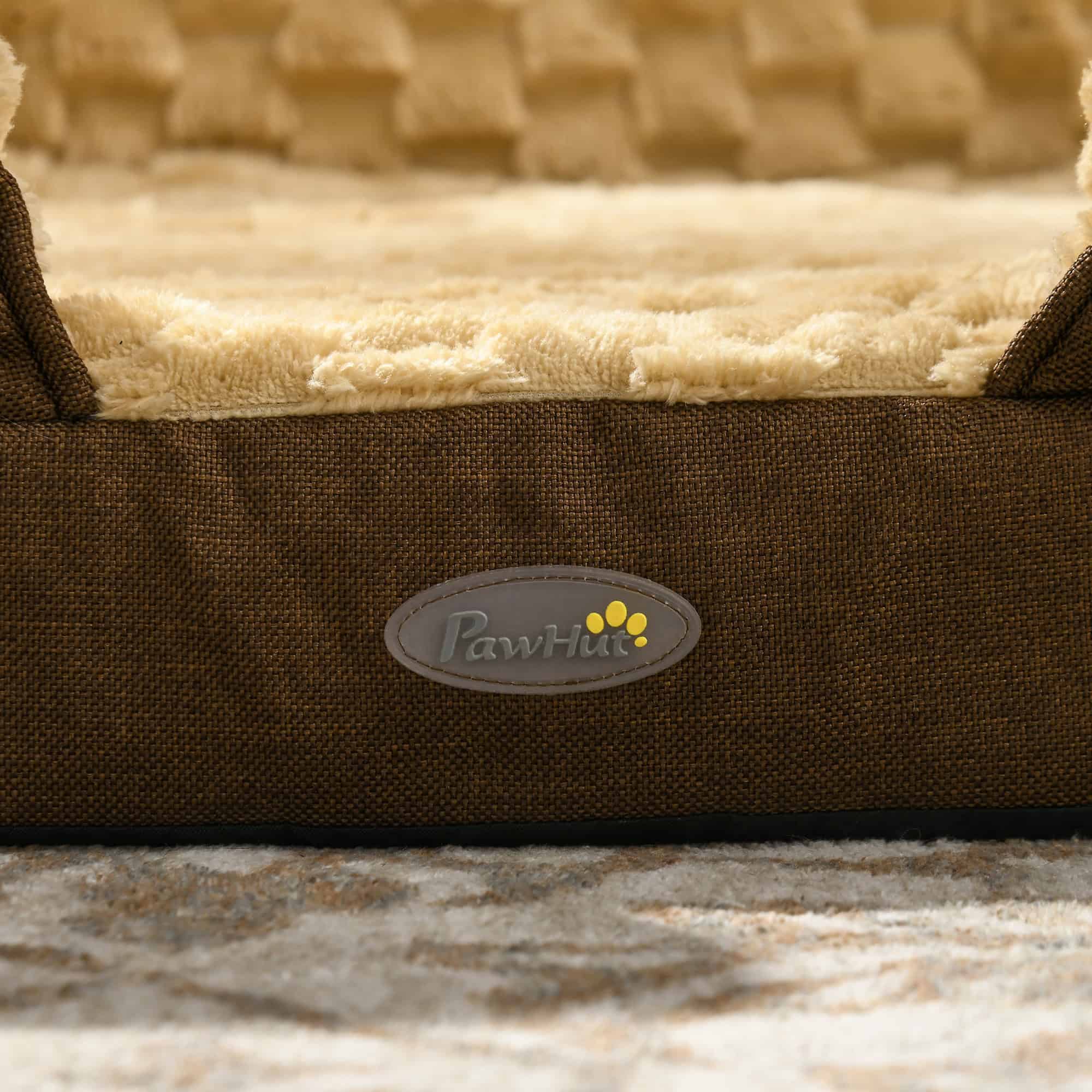 Calming Dog Bed Pet Mattress w/ Removable Cover, Anti-Slip Bottom, for Medium Dogs, 90L x 69W x 21Hcm - Brown - Image 9
