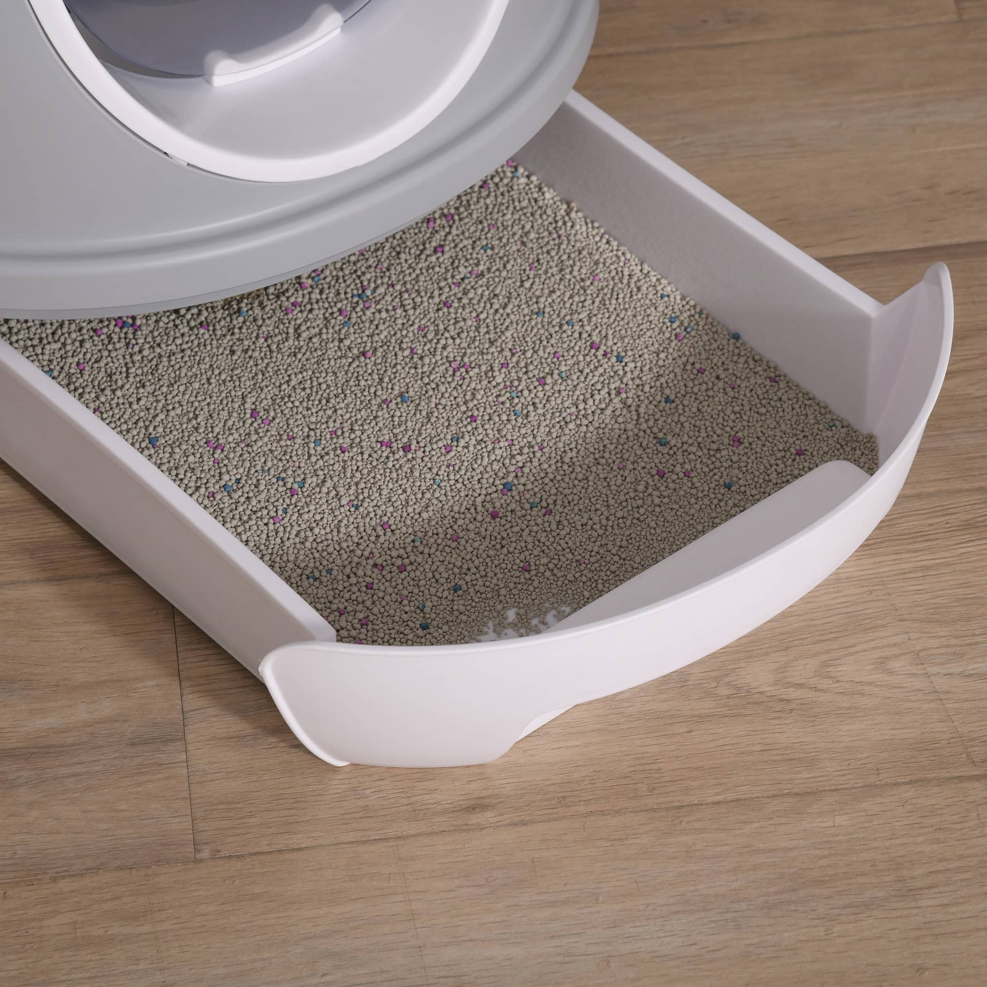 Cat Litter Box Toilet with Litter Scoop Enclosed Drawer, Front Entry Top Exit, Easy To Clean Grey - Image 8