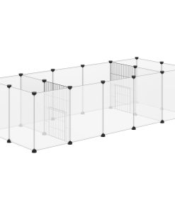 18-Panel Small Animal Cage, Pet Playpen, for Guinea Pigs, Hedgehogs - White