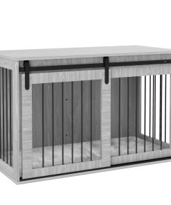 118cm Dog Crate Furniture with Removable Cushion for Extra Large Dogs - Grey