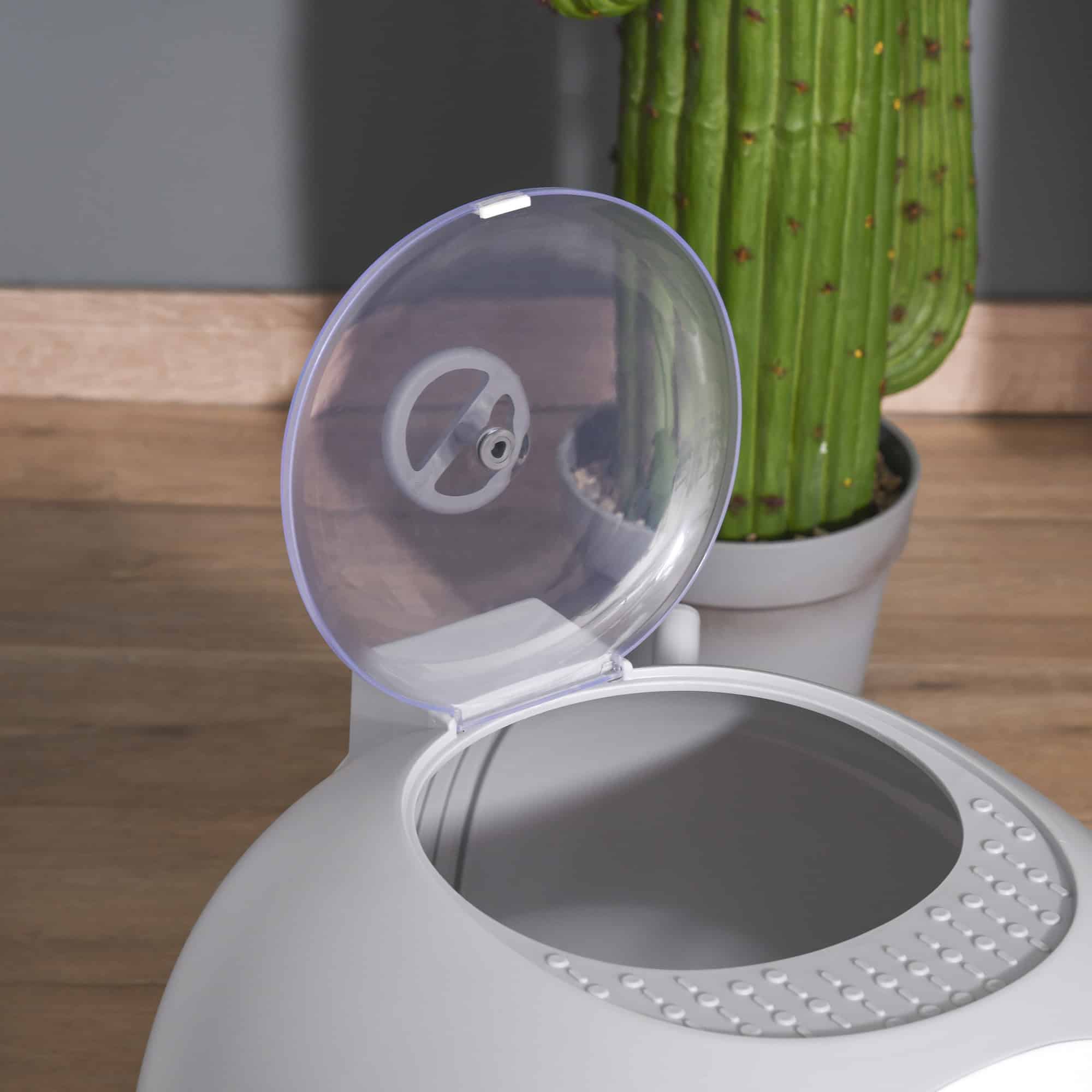 Cat Litter Box Toilet with Litter Scoop Enclosed Drawer, Front Entry Top Exit, Easy To Clean Grey - Image 9