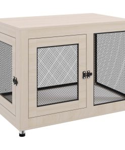 2-in-1 Dog Cage & Side Table, with Two Doors, Cushion, for Large Dogs