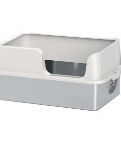 Stainless Steel Litter Box with Detachable Rim, Scoop, Easy Cleaning, Odour-Resistant, 60 x 40 x 28 cm