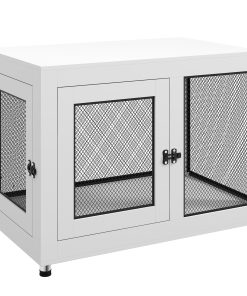 2-in-1 Dog Cage & Side Table, with Two Doors, Cushion, for Large Dogs