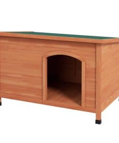 Wooden Dog Kennel, Outdoor Pet House, with Removable Floor, Openable Roof, Water-Resistant Paint - Natural Wood Tone