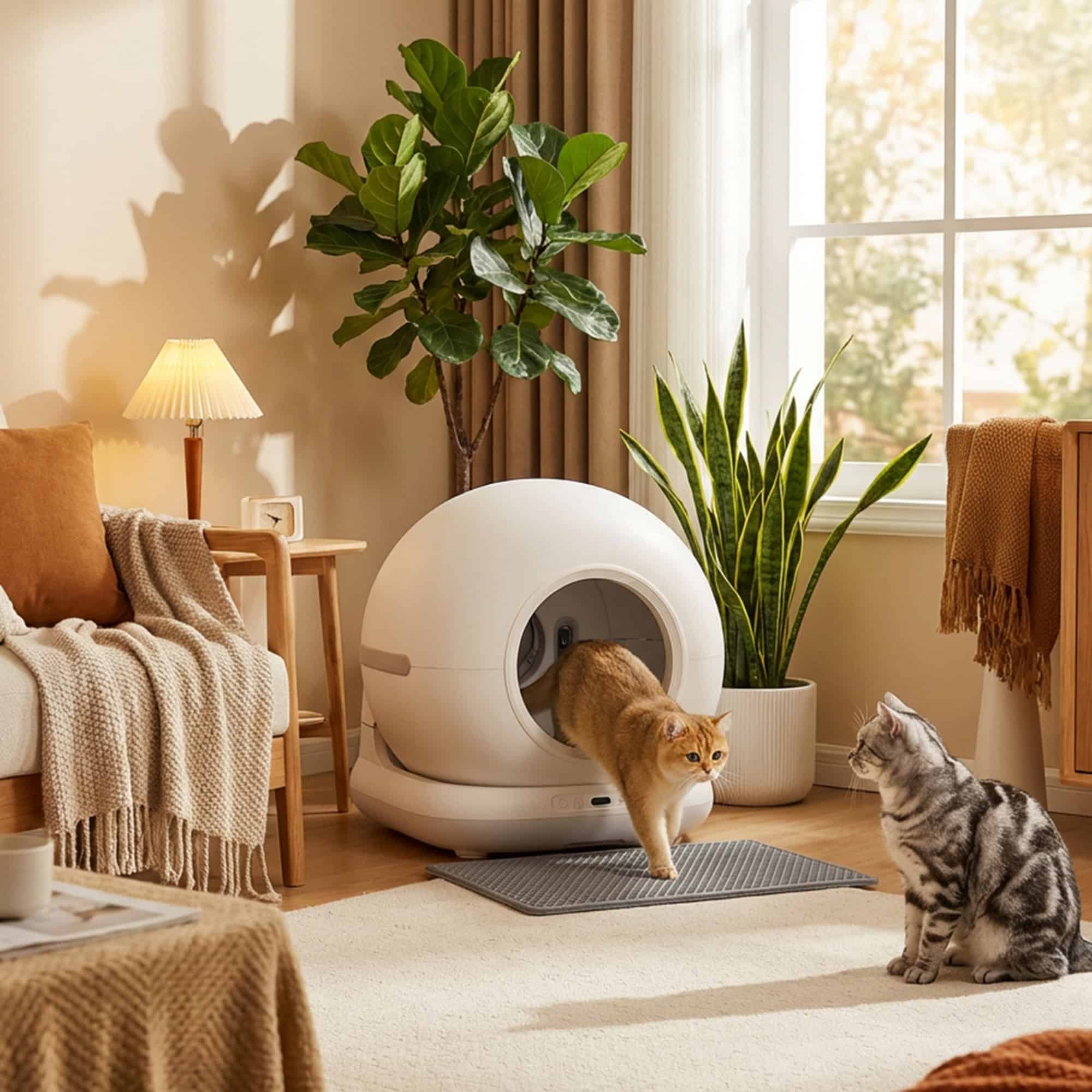72L Self Cleaning Cat Litter Tray Automatic Cat Litter Box APP Control for Multiple Cats - Image 9
