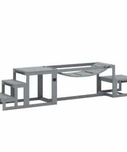 3 Pieces Wooden Dog Agility Training Equipment with Soft Bridge, Pause Platform and Pet Stair for Outdoor, Grey