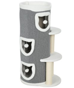 101 cm Cat Tree with Sisal Scratching Posts, 3 Barrel Condos, 3 Platforms, for Indoor Cats to Rest and Play