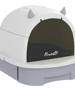 Enclosed Cat Litter Box w/ Pull-Out Drawer, Scoop, Deodorising Bags for Odour Control, Privacy, Portable, Easy to Clean