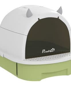 Enclosed Cat Litter Box w/ Pull-Out Drawer, Scoop, Deodorising Bags for Odour Control, Privacy, Portable, Easy to Clean