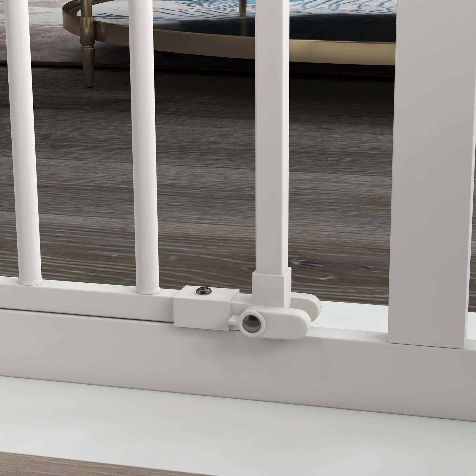 Adjustable Safety Gate w/ One Extensions, Four Adjustable Screws, White