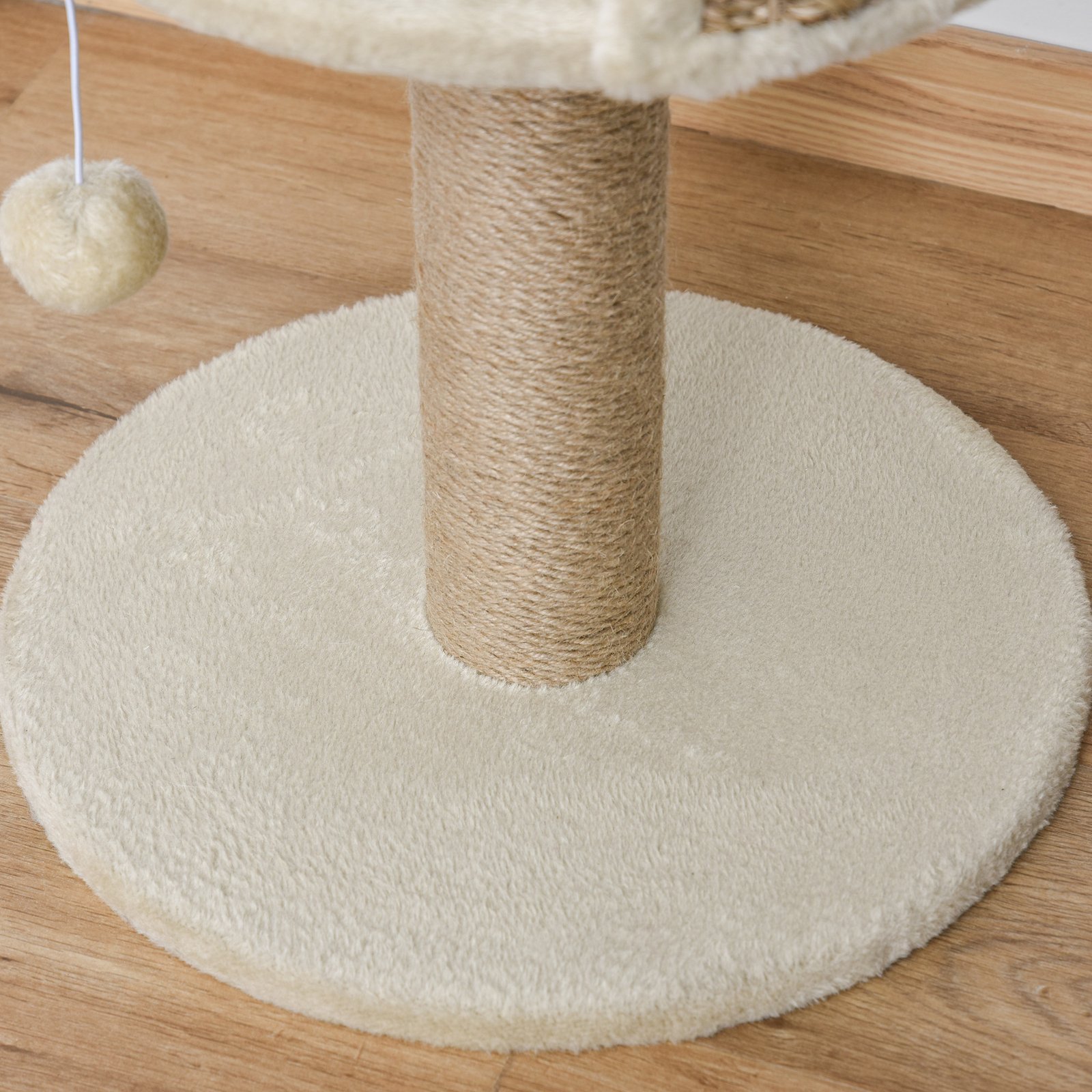 Cat Tree Cat Scratching Post for Indoor Cats Kitten Play Tower Activity Centre Climbing Stand with Dangling Ball Beige - Image 8