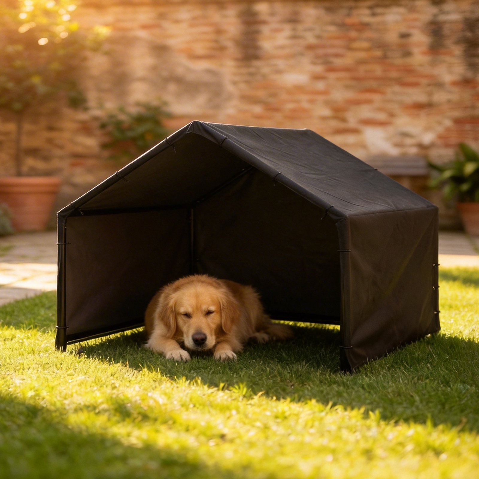 Dog Shade Shelter Outdoor, Dog House Outside with Canopy, Pet Tent for Small Medium Large Breeds