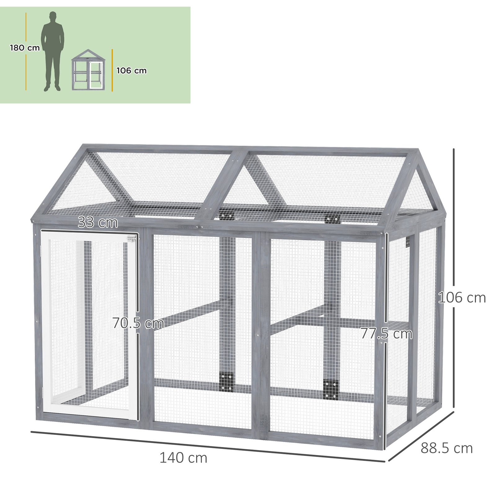 Large Chicken Run, Wooden Chicken coop, with Combinable Design - Wood Effect - Image 3