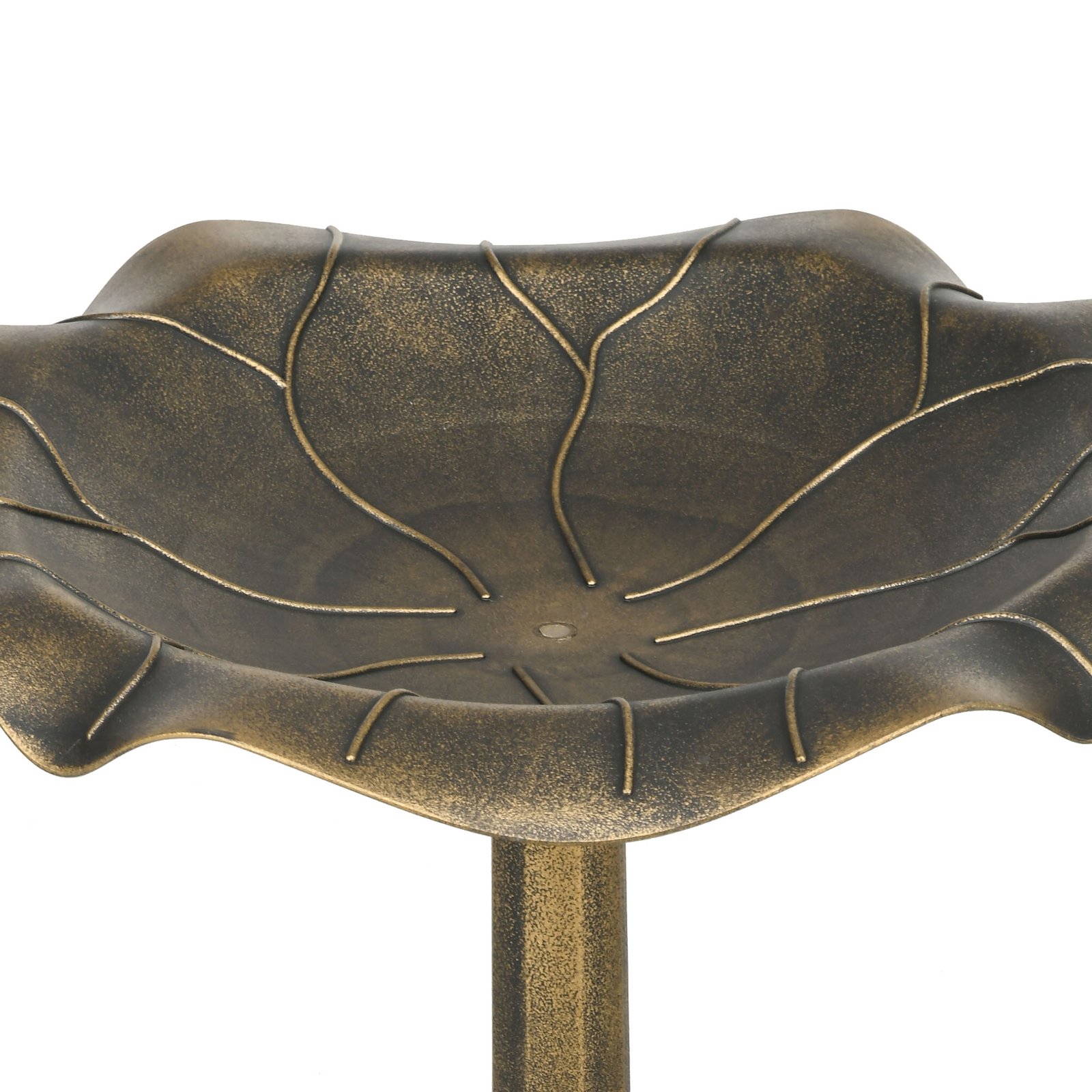 71cm Bird Bath for Garden, Standing Pedestal Birdbath with Lotus Leaf Basin, Vintage Decorative Bird Bath Bowl for Outdoor, Bronze Tone