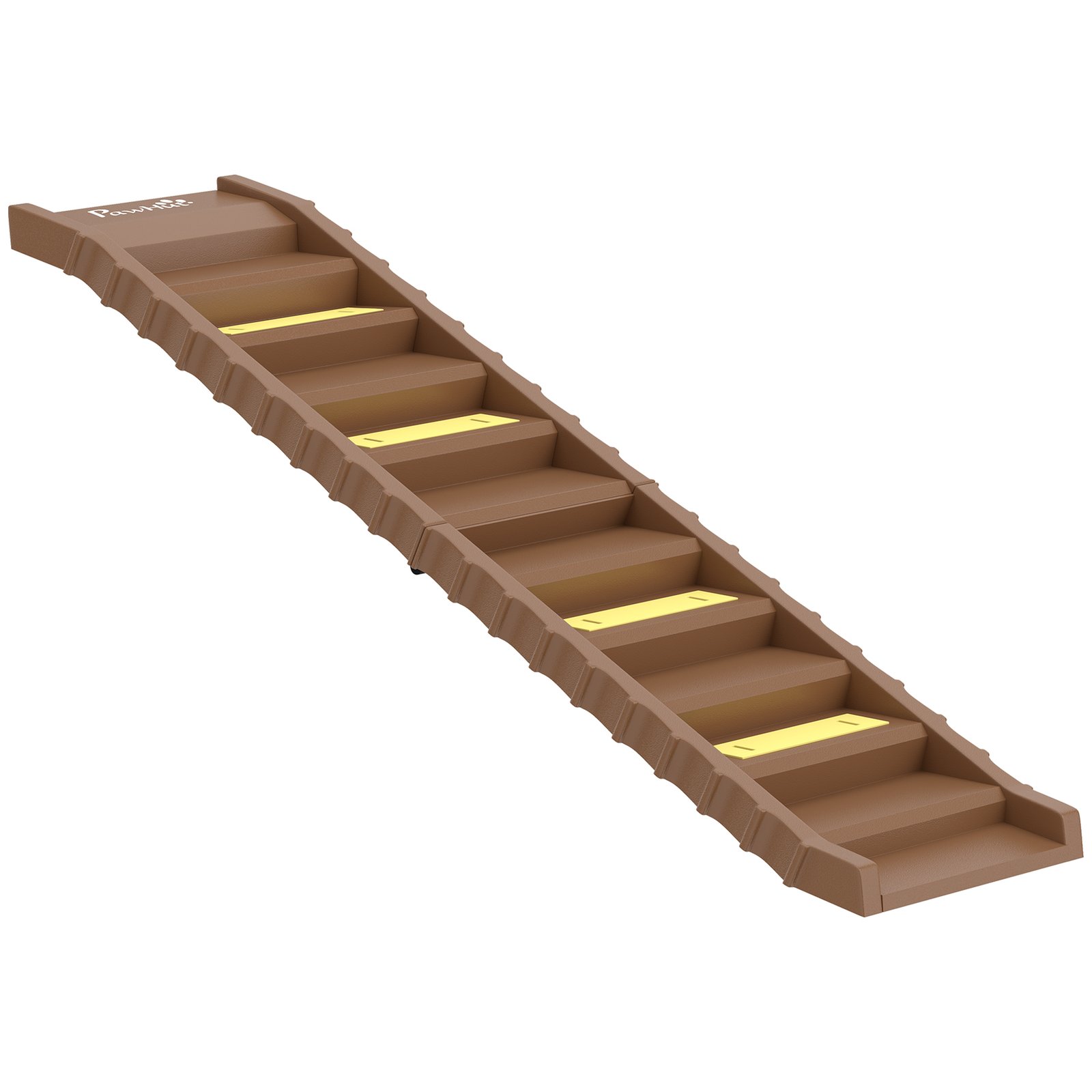 Dog Car Ramp with Anti-Slip Steps, 10-Steps Pet Stairs for Pets to Access Cars and High Beds, Brown