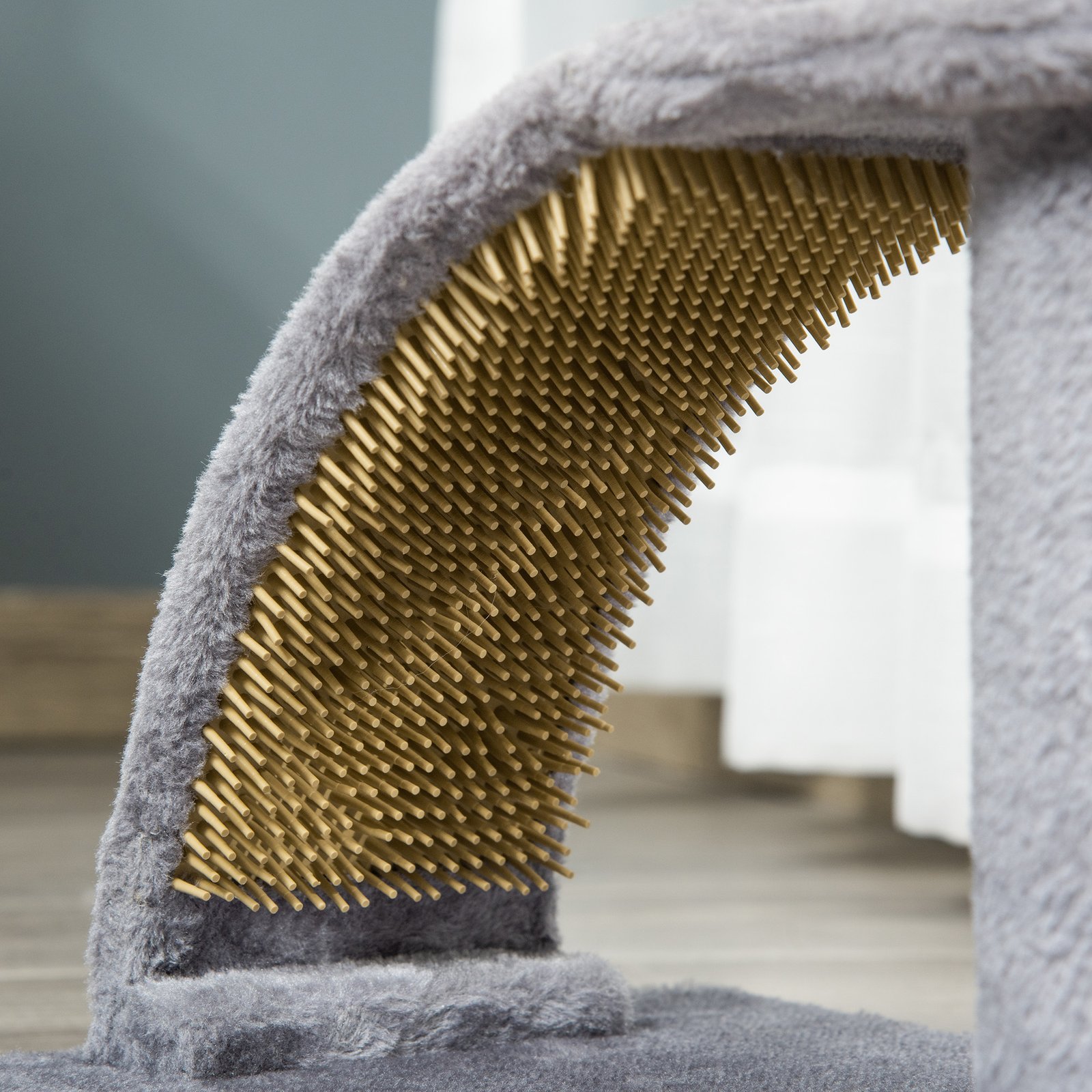 Cat Tree for Indoor Cats Climbing Activity Center Kitten Tower Furniture with Jute Post Scratching Massage Board Hanging Ball with Bell 34 x 24 x 43cm Grey - Image 7