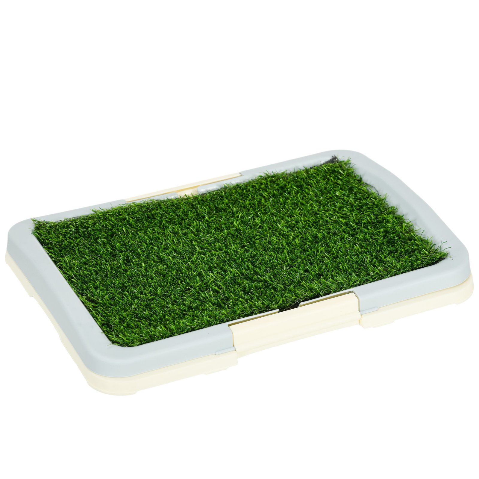 Puppy Training Pad, Indoor Portable Puppy Pad, with Artificial Grass, Grid, Panel, Tray, 46.5 x 34cm