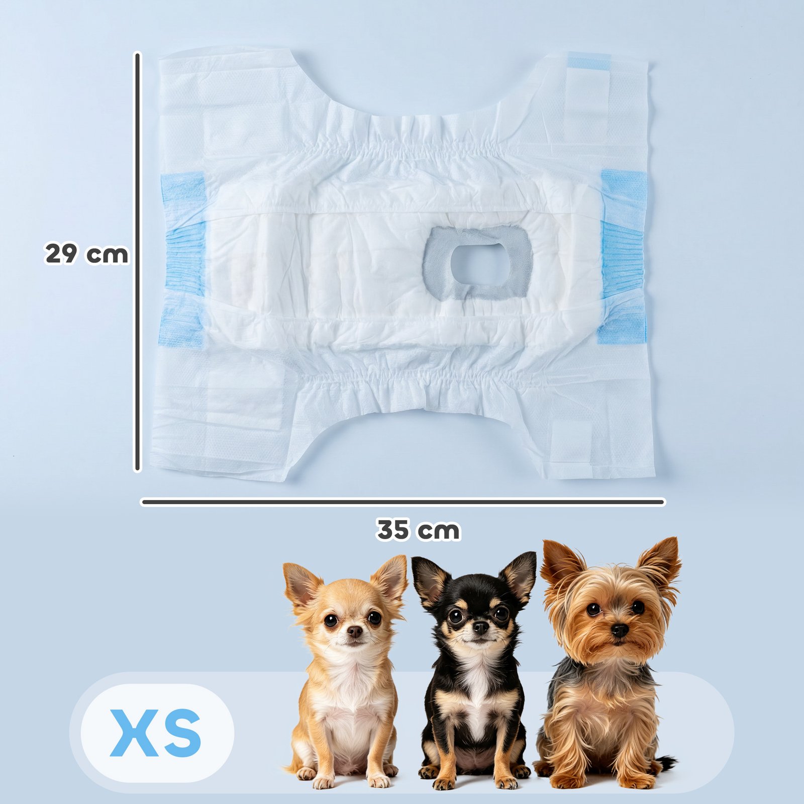 Disposable Dog Diapers Female Incontinence or Excitable Urination and Training 48 Count, XS, 15-33 cm