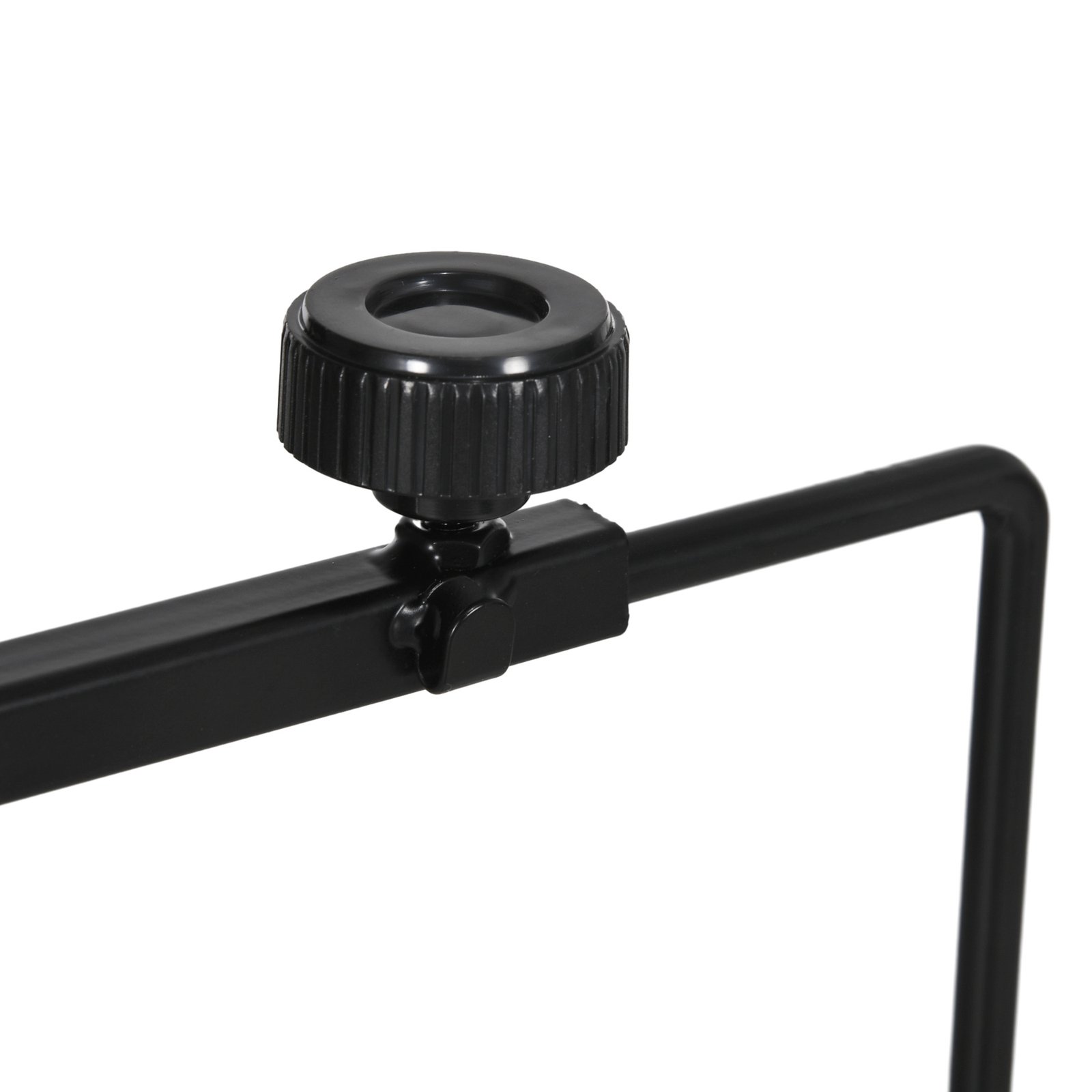 Adjustable Height and Length Reptile Lamp Stand Holder with Hook Hanging, Base - Black