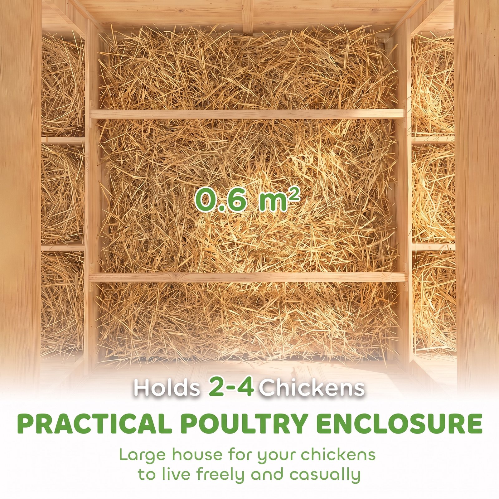 Chicken Coop, Wooden Outdoor Hen House with Nesting Box, Openable Waterproof Top, Pull-Out Tray, 150 x 100 x 97cm