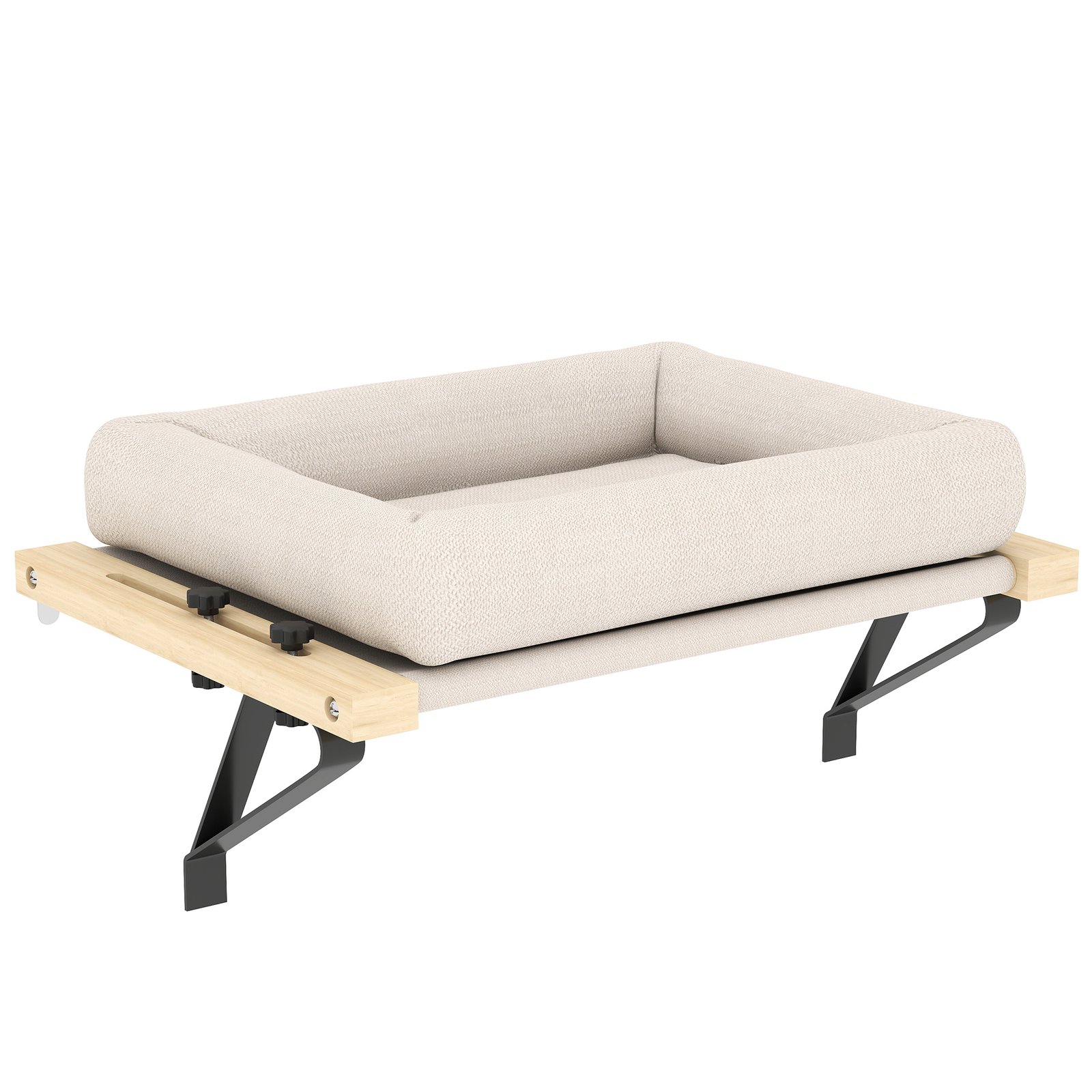 Cat Radiator Bed, Adjustable Hanging Cat Hammock with Removable and Washable Cushion for Indoor Cats, Cream White