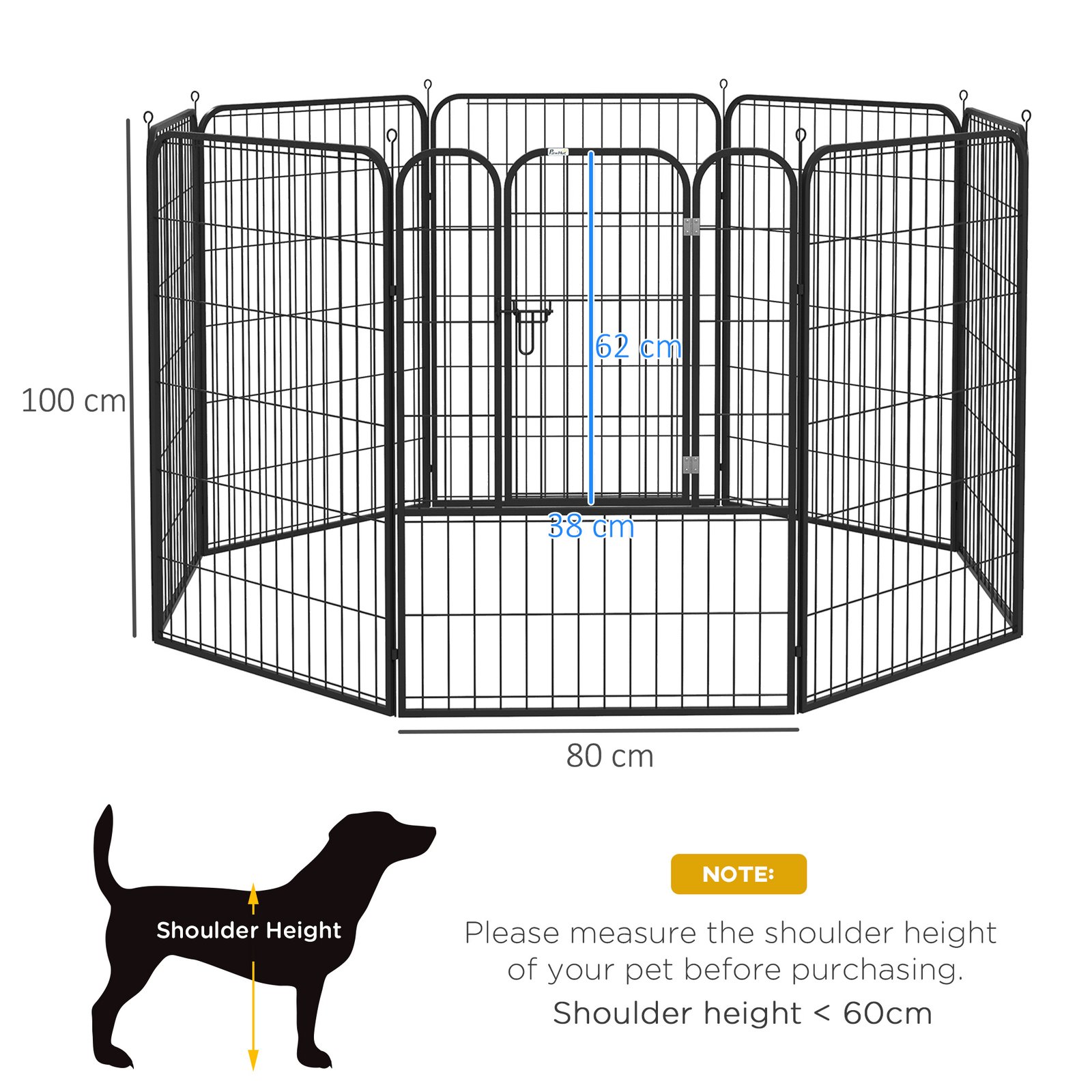 8 Panels Heavy Duty Puppy Playpen, for Large, Medium Dogs, Indoor and Outdoor Use - Black - Image 3