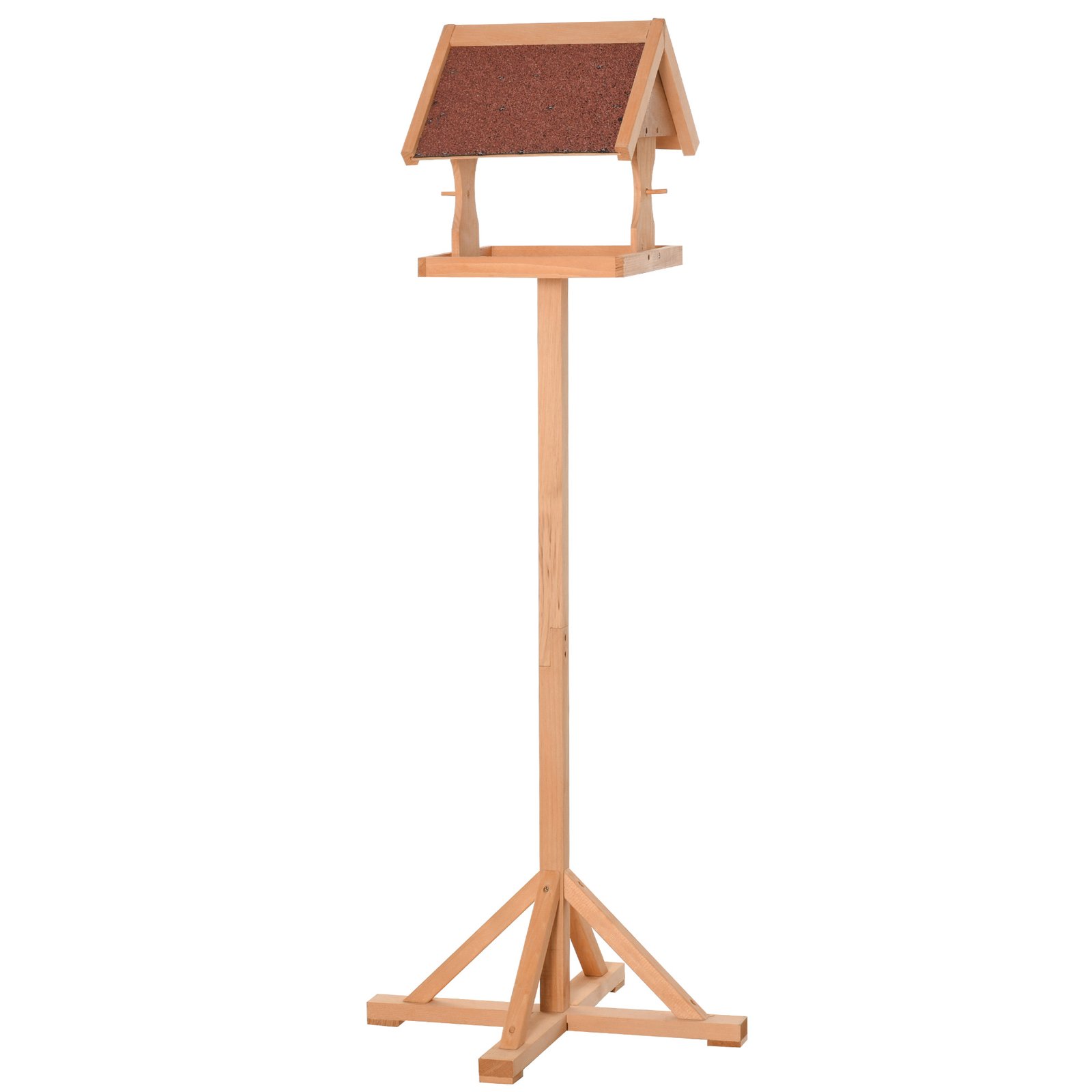 Wooden Bird Table Wild Bird Feeding Station Freestanding Feeder for Garden Outdoor 55 x 55 x 144cm - Image 8